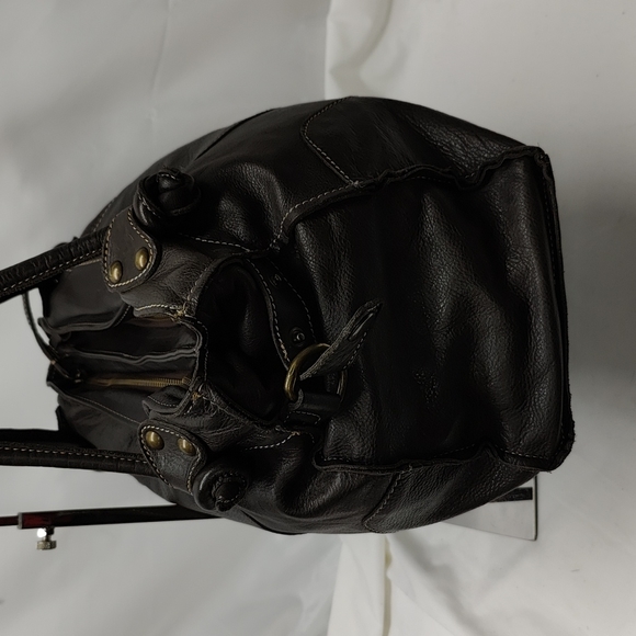 Vera Pelle Firenze Brown Leather double zipper Shoulderbag/ Tote - Picture 5 of 15